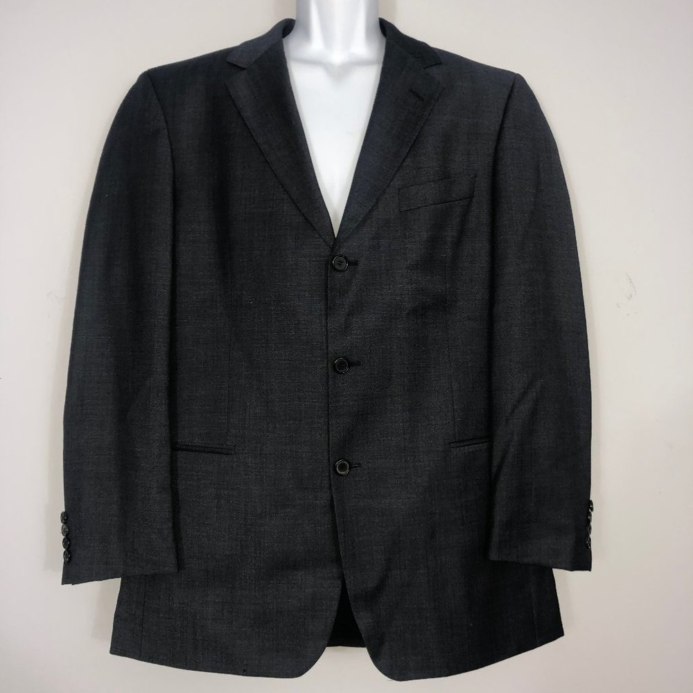 Hugo Boss Blazer Mens 42R Navy 100% Virgin Wool 3 Button Single Breast Ventless
